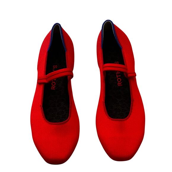 Rothy's The Square Mary Jane Flexible Slip-On In Retired Flame Red Size 6.5 NWOT - Picture 3 of 10